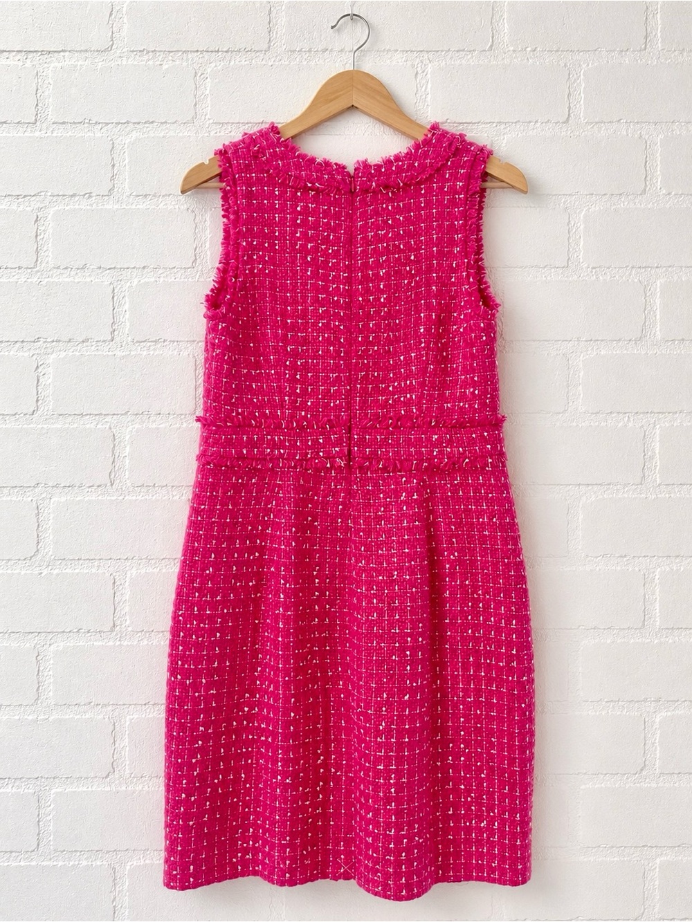 J.Crew Fuchsia Pink Tweed Sheath Dress| Size 6| NWT - Picture 6 of 9